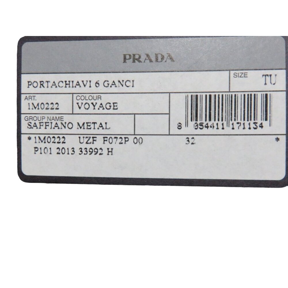 PRADA Voyager Italian Saffiano Leather Metal 6 Key Holder Cobalt Turquoise Blue - Picture 10 of 10